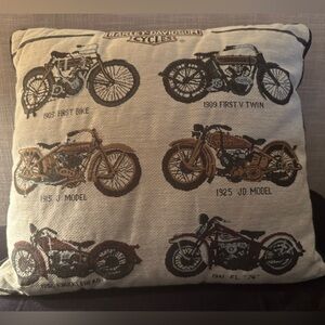 Harley-Davidson Classic Motorcycle Accent Pillow - 16”L x 18”W